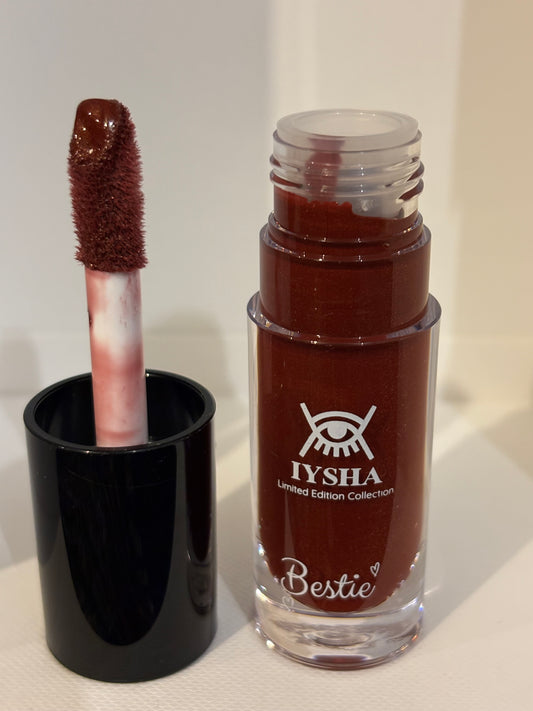 deep red vegan and cruelty-free  lipgloss sleek packaging front view suitable for all complexions